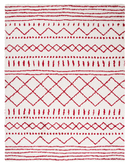 Safavieh Arizona Shag Asg741P Ivory/Red Area Rug