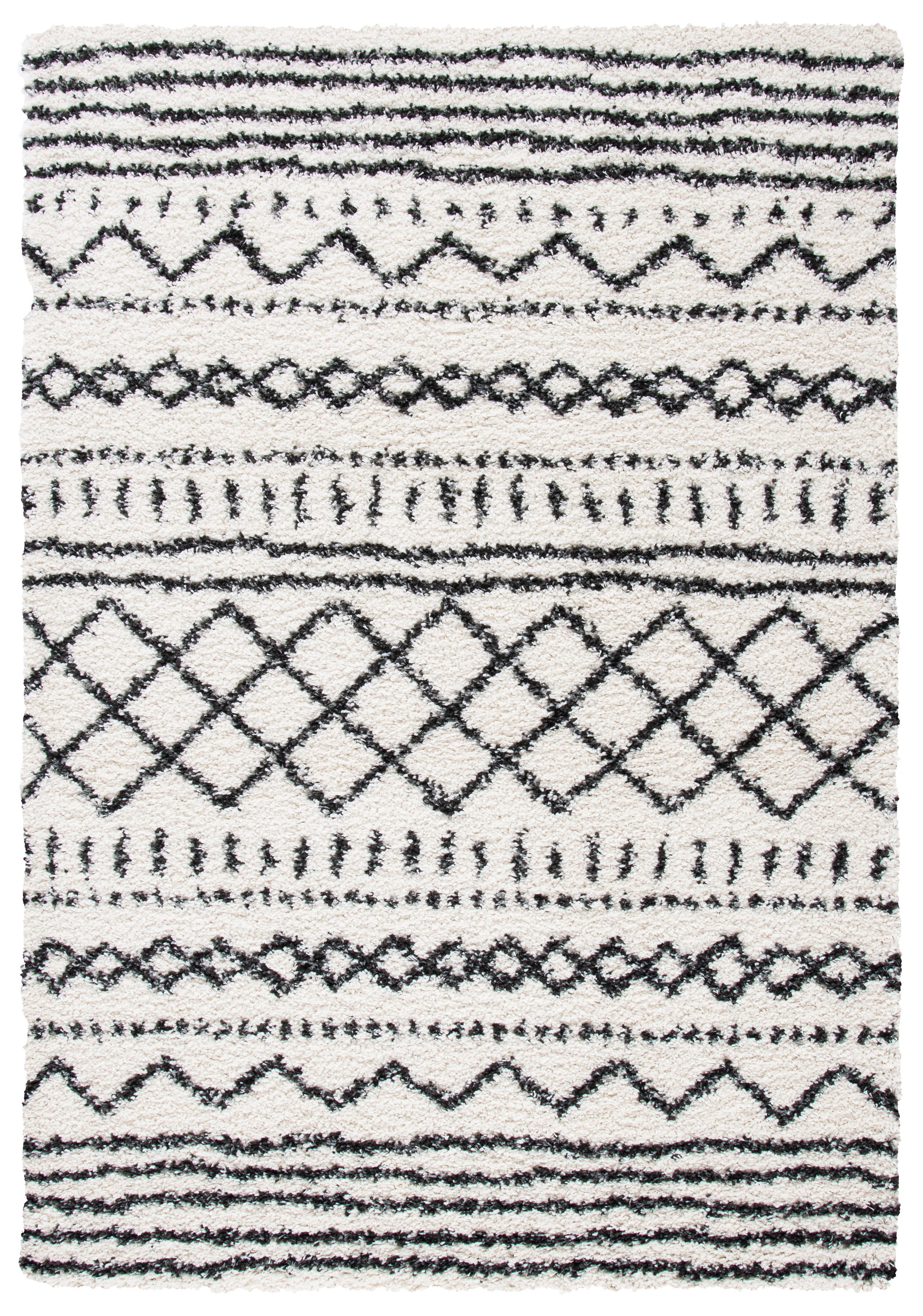 Safavieh Arizona Shag Asg741Z Ivory/Black Area Rug