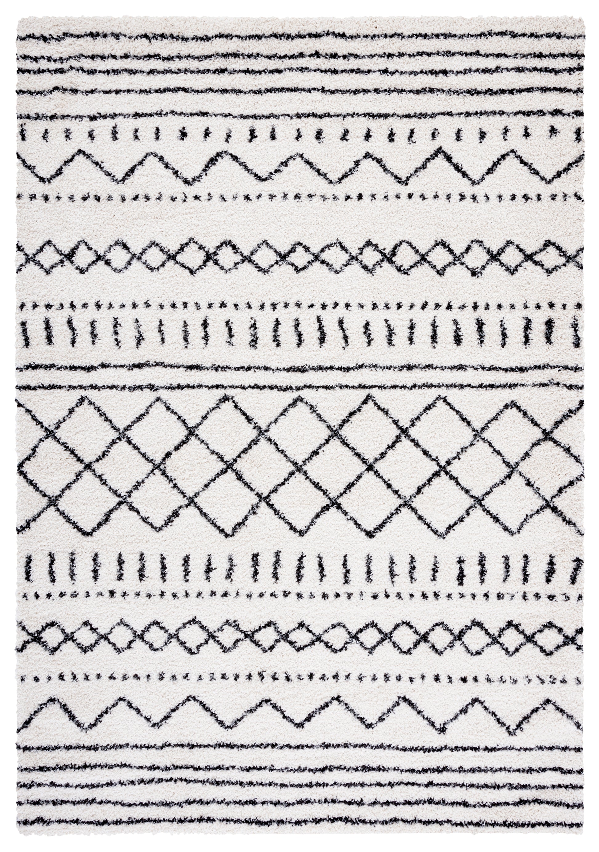 Safavieh Arizona Shag Asg741Z Ivory/Black Area Rug