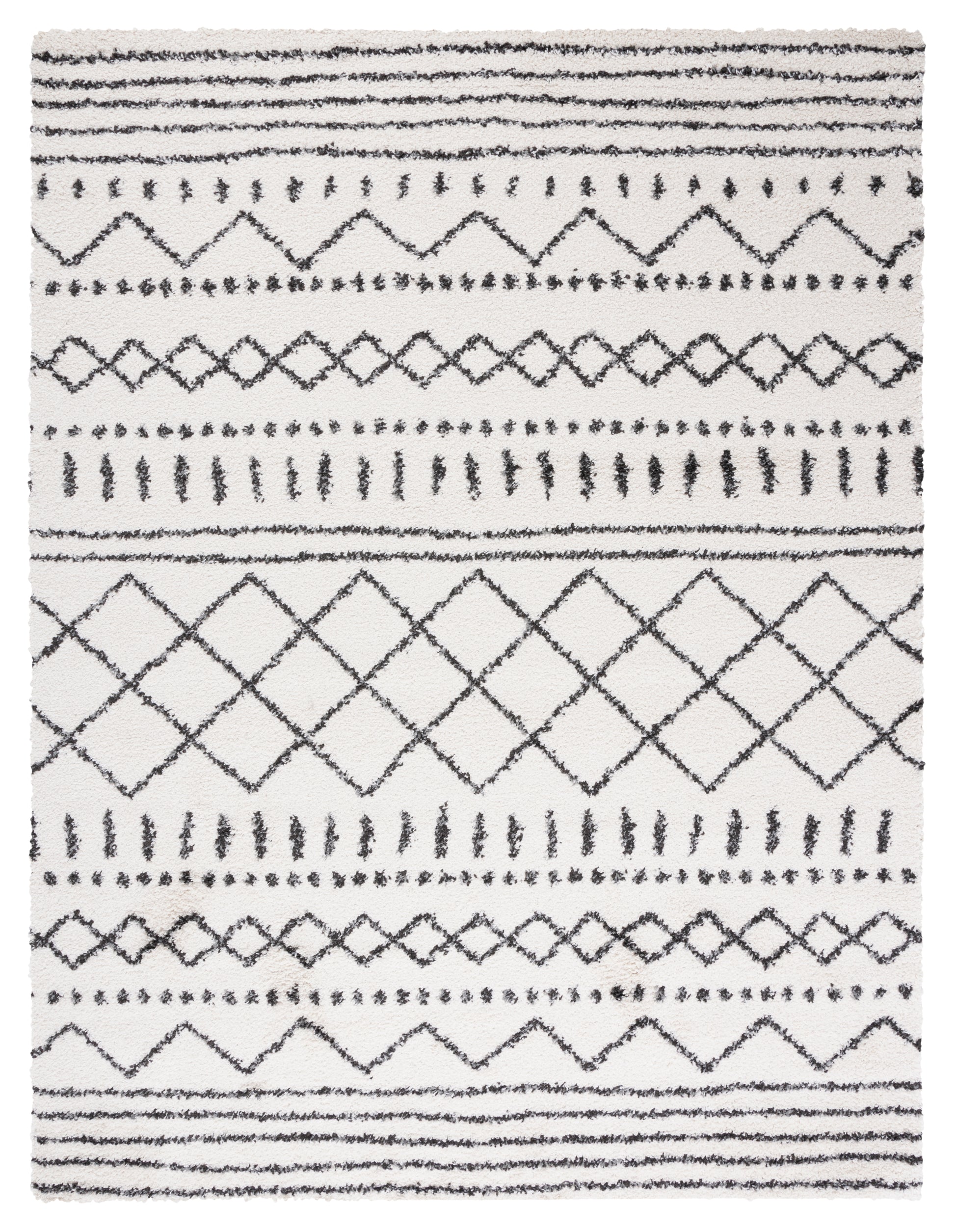 Safavieh Arizona Shag Asg741Z Ivory/Black Area Rug