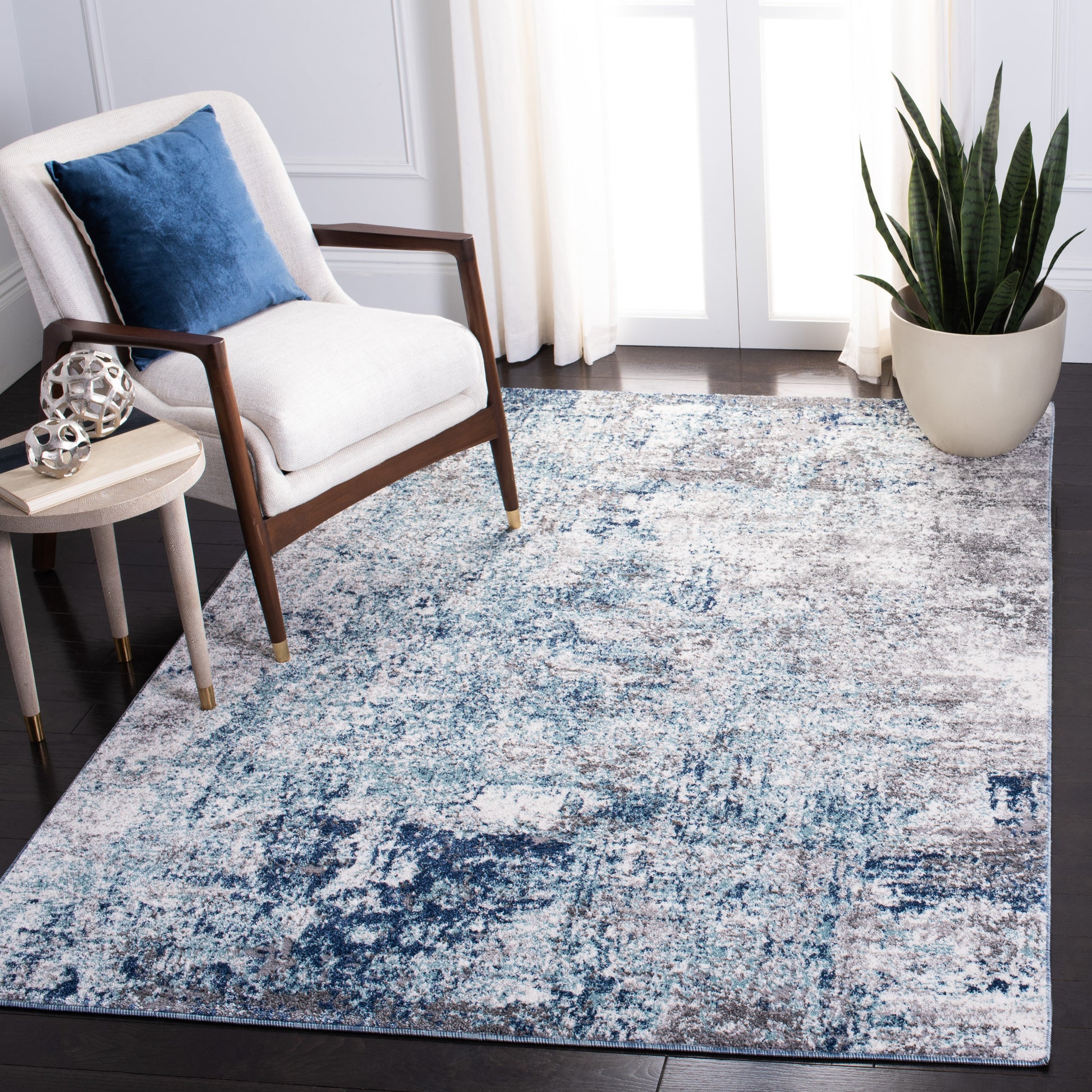 Safavieh Aston Asn705M Light Blue/Grey Area Rug