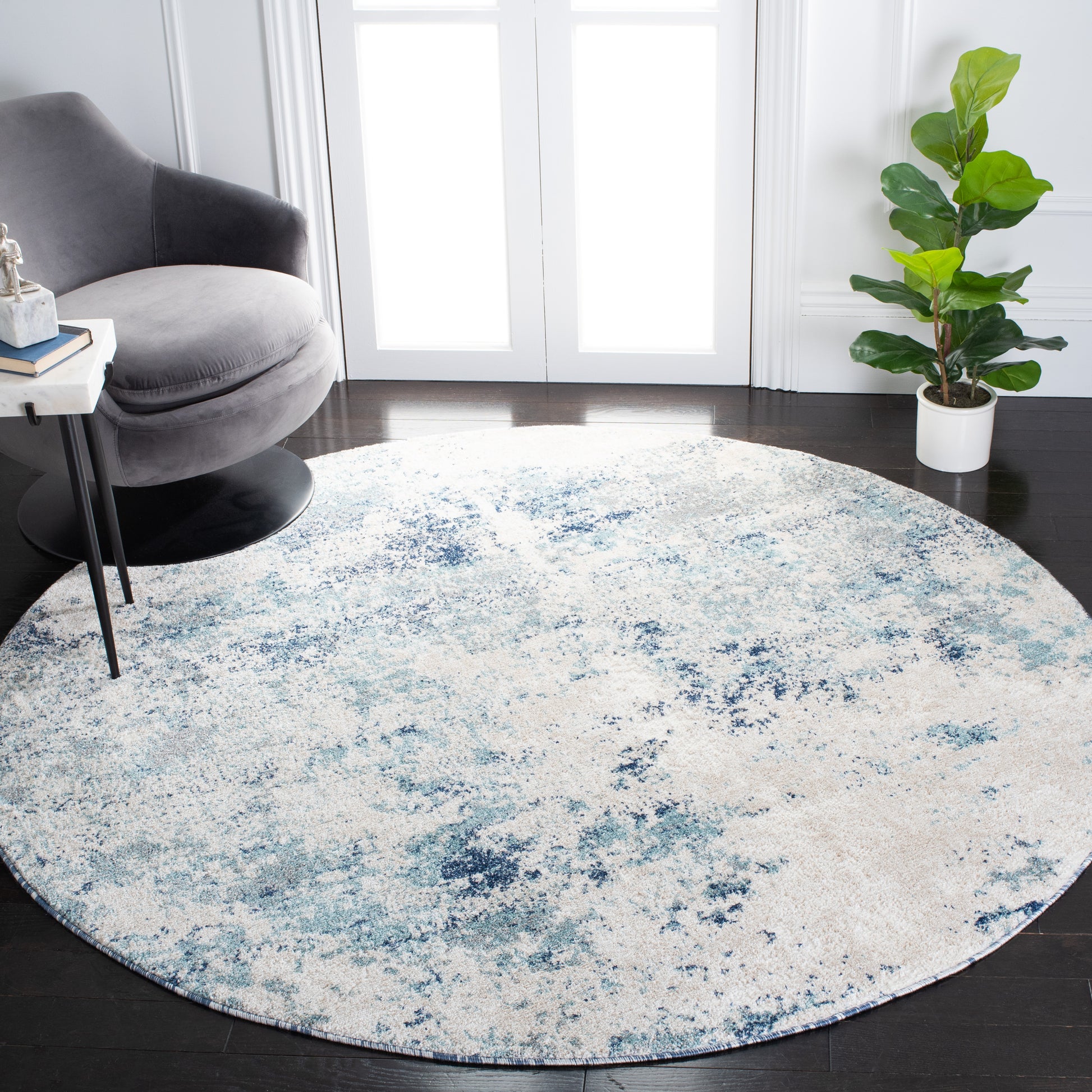 Safavieh Aston Asn710M Ivory/Blue Area Rug