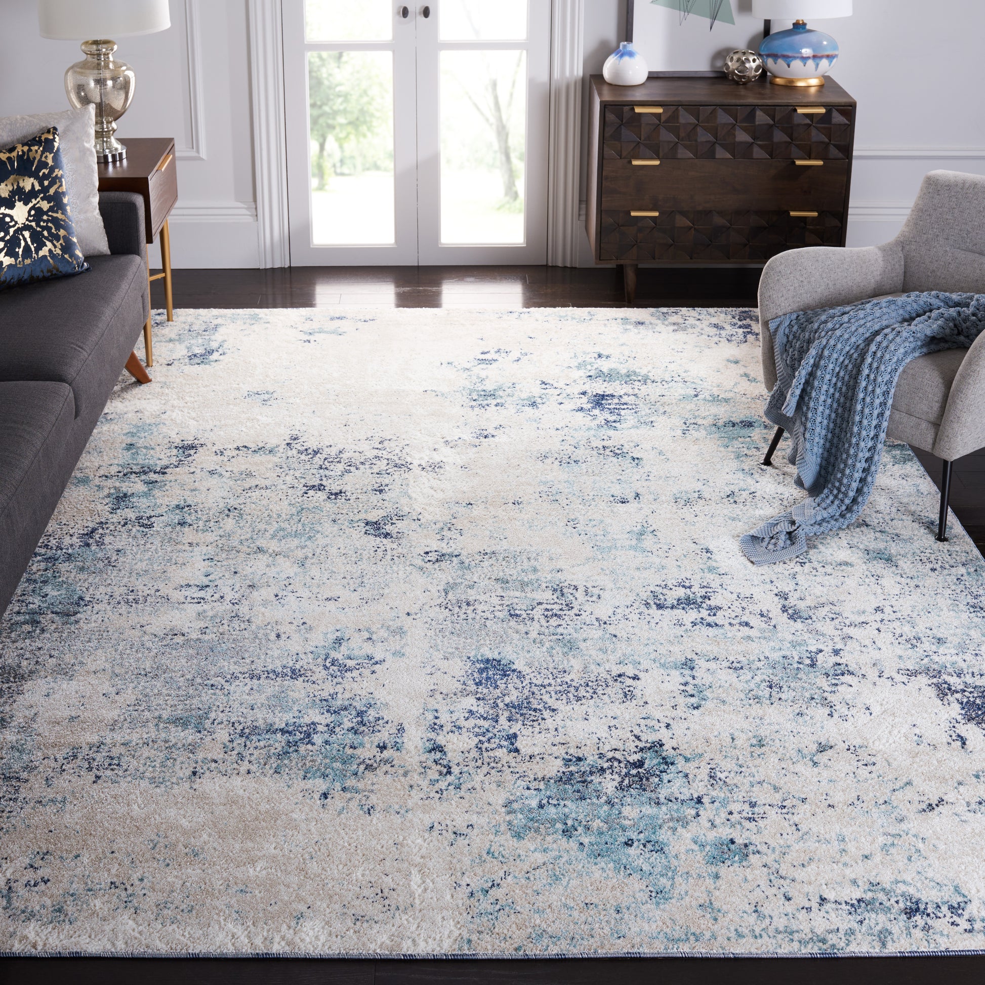 Safavieh Aston Asn710M Ivory/Blue Area Rug