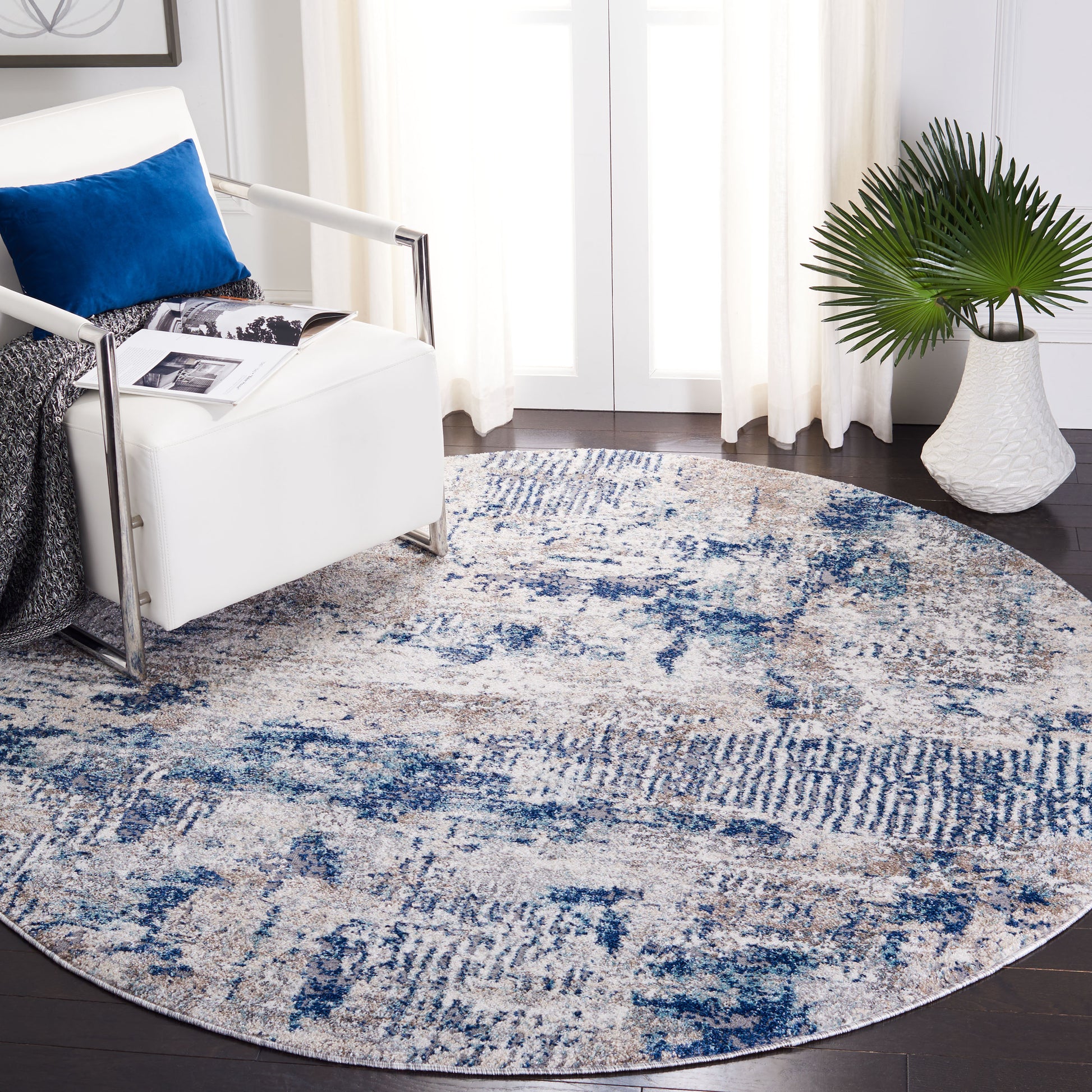 Safavieh Aston Asn712F Grey/Navy Area Rug