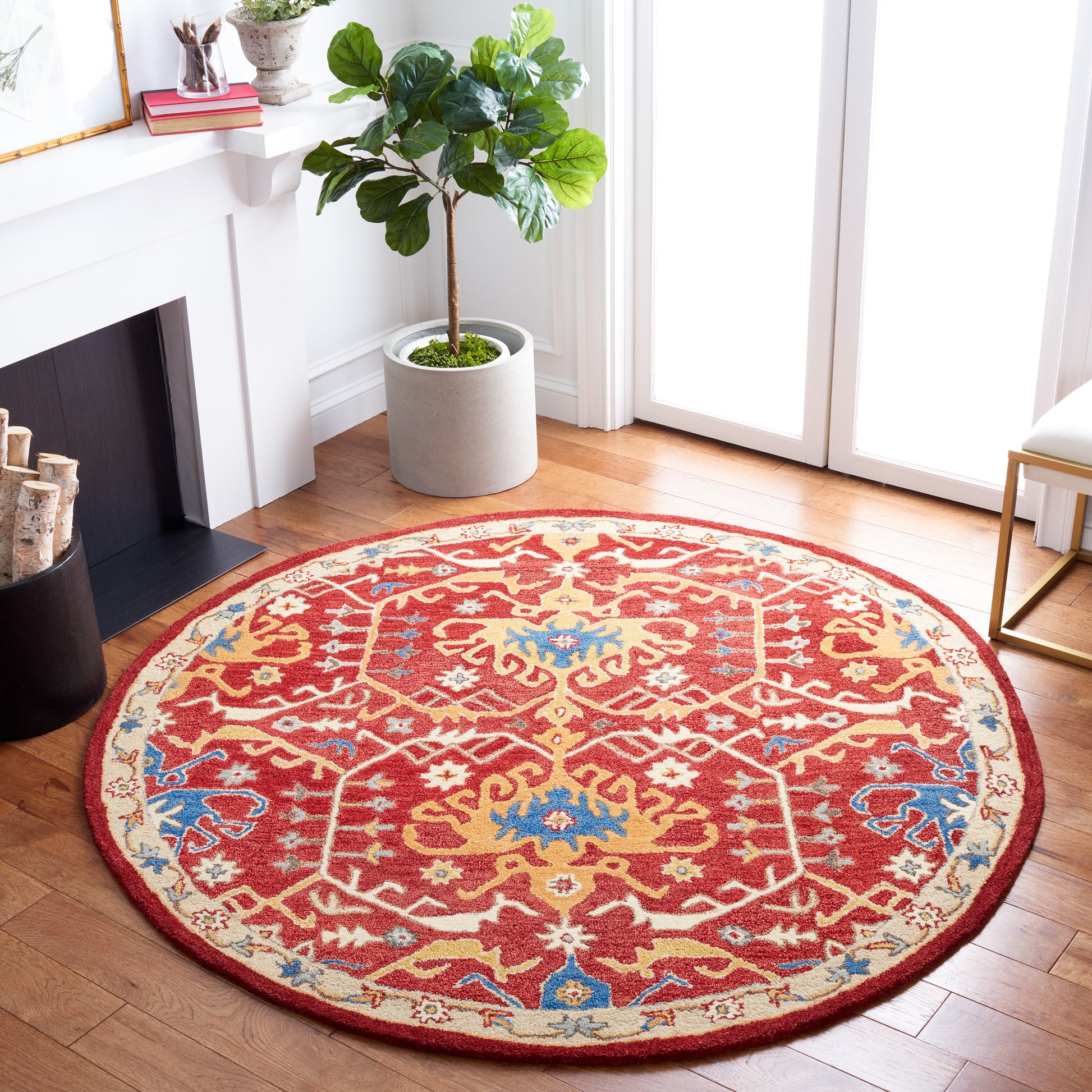 Safavieh Antiquity At522Q Red/Yellow Area Rug