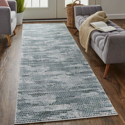 Feizy Atwell 3171F Teal/Teal Area Rug