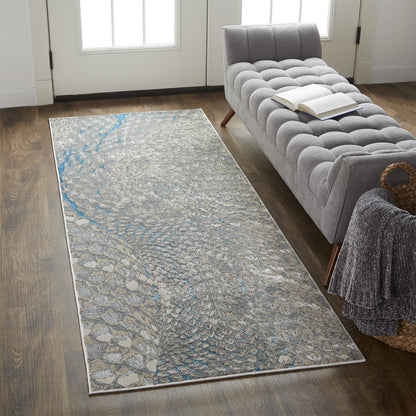 Feizy Azure 3403F Ivory/Silver Area Rug