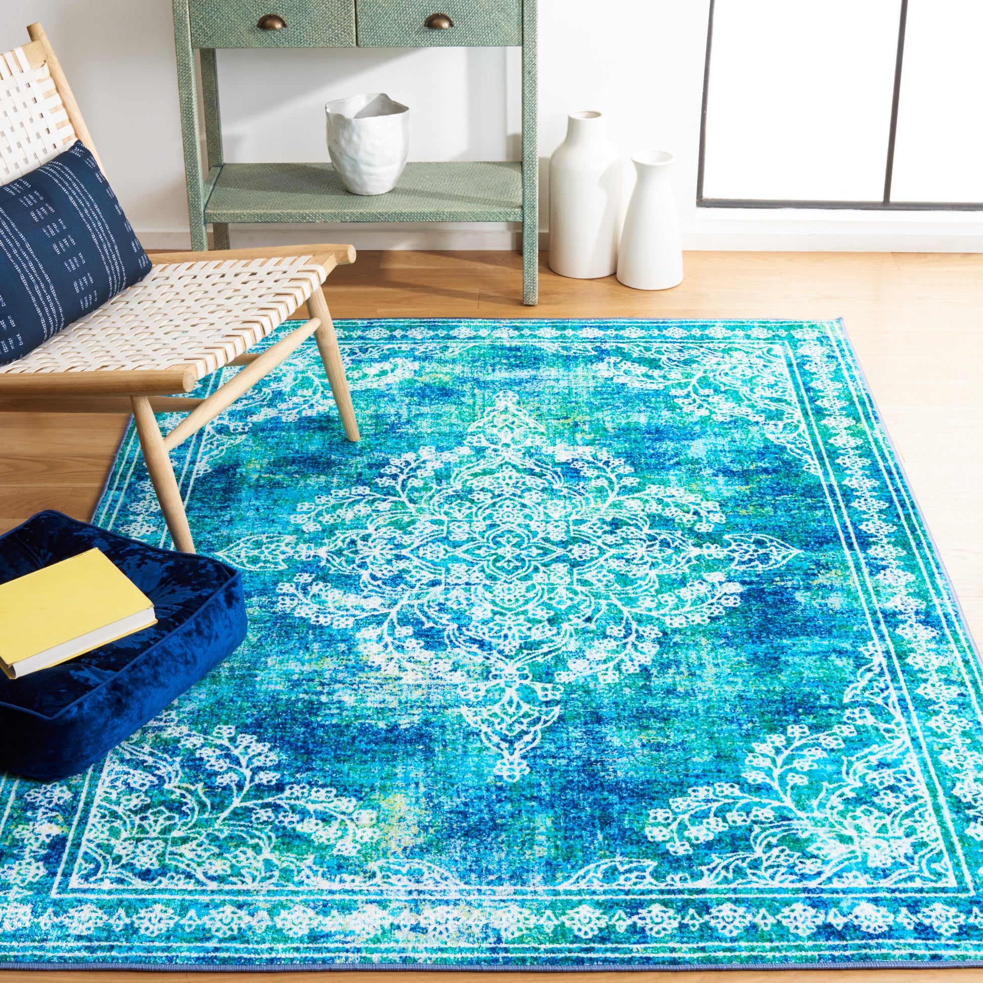 Safavieh Bahia Bah162M Blue/Green Area Rug