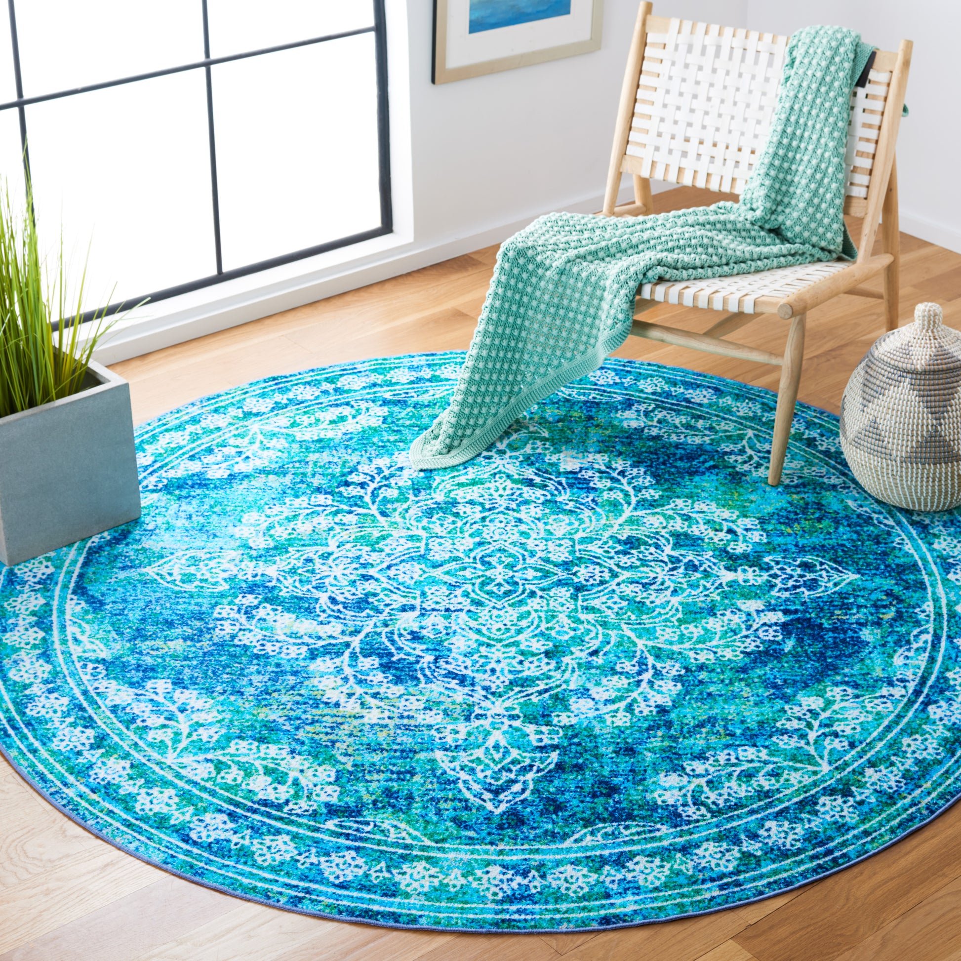 Safavieh Bahia Bah162M Blue/Green Area Rug