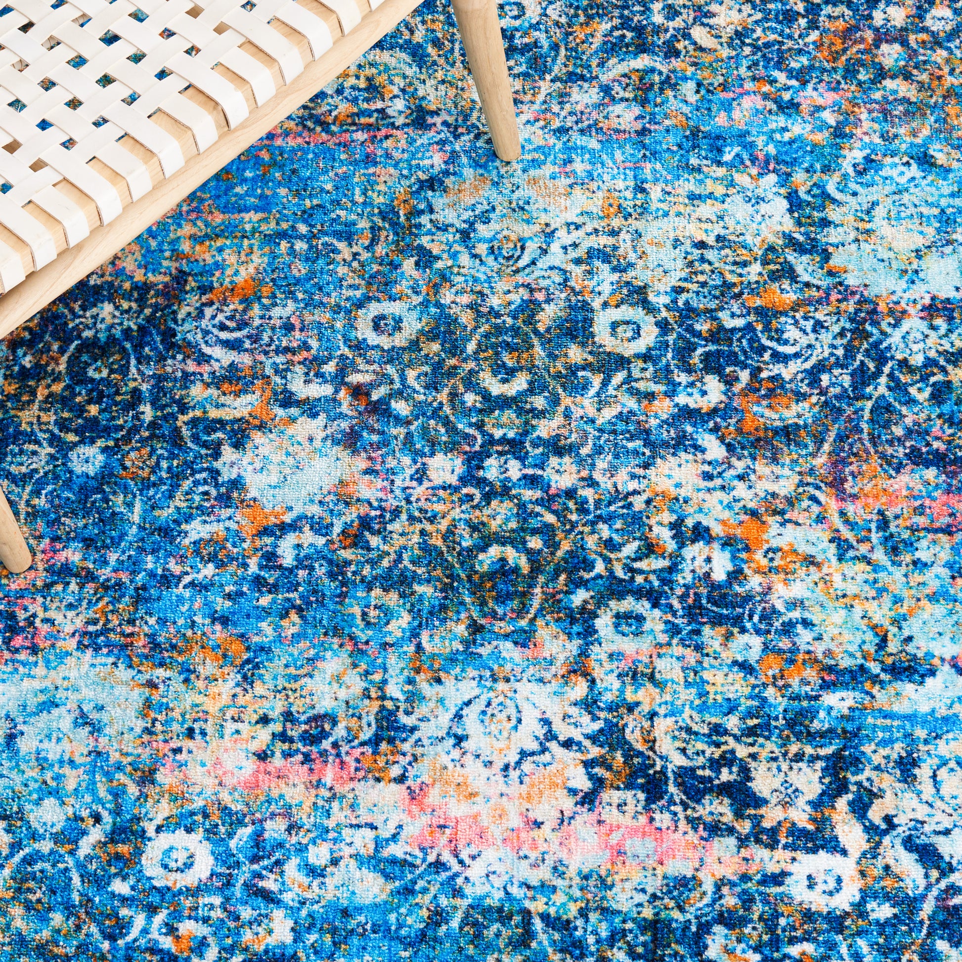 Safavieh Bahia Bah168M Blue/Gold Area Rug