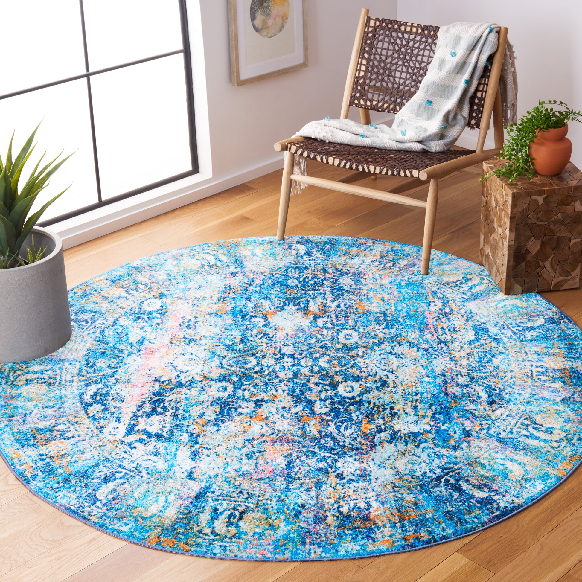 Safavieh Bahia Bah168M Blue/Gold Area Rug