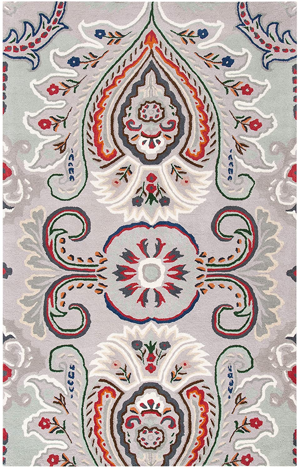 Safavieh Bella Bel118F Grey/Red Area Rug