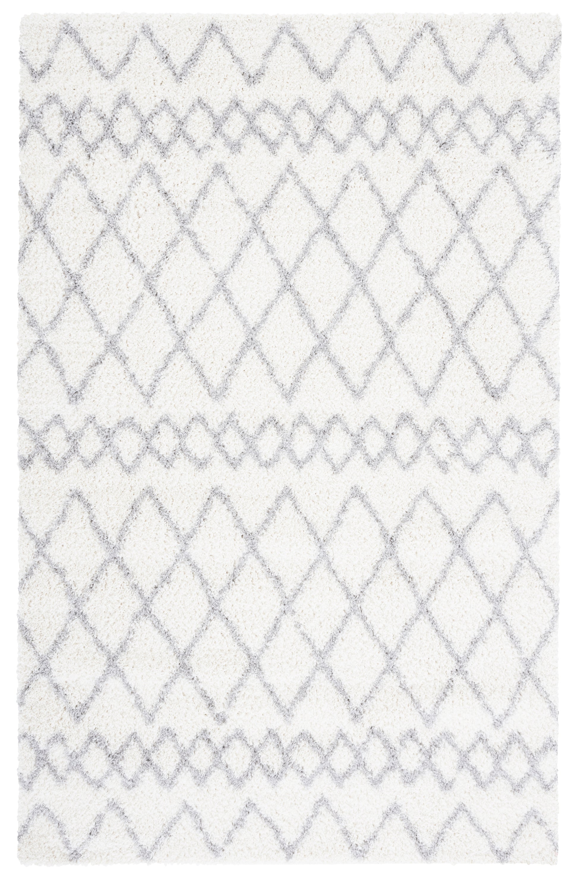 Safavieh Berber Shag Ber165F Ivory/Light Grey Area Rug