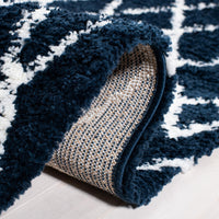 Safavieh Berber Shag Ber165N Navy/Ivory Area Rug