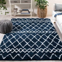 Safavieh Berber Shag Ber165N Navy/Ivory Area Rug