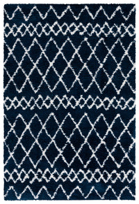 Safavieh Berber Shag Ber165N Navy/Ivory Area Rug