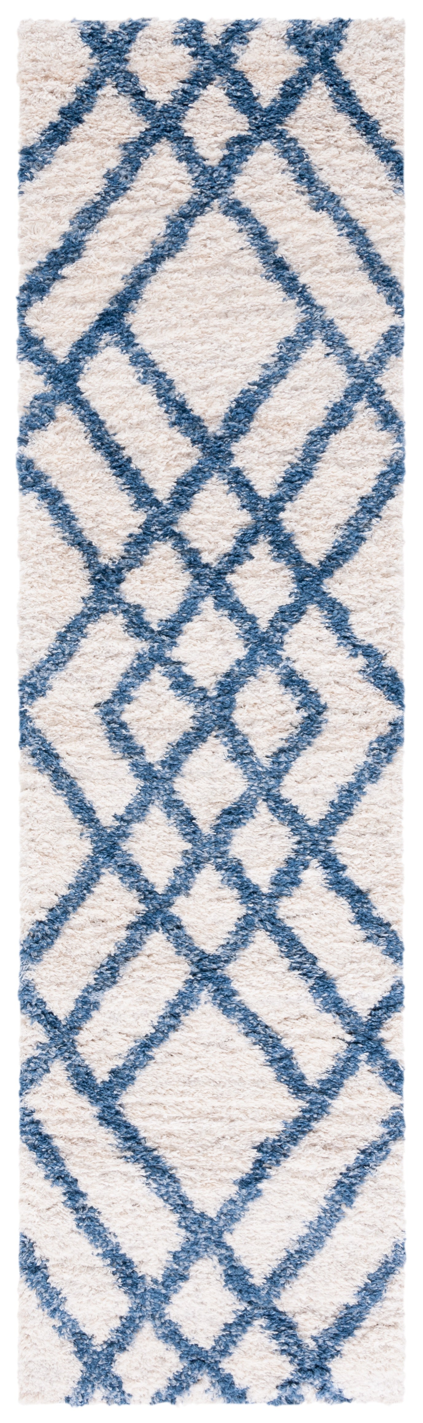 Safavieh Berber Shag Ber214B Ivory/Blue Area Rug