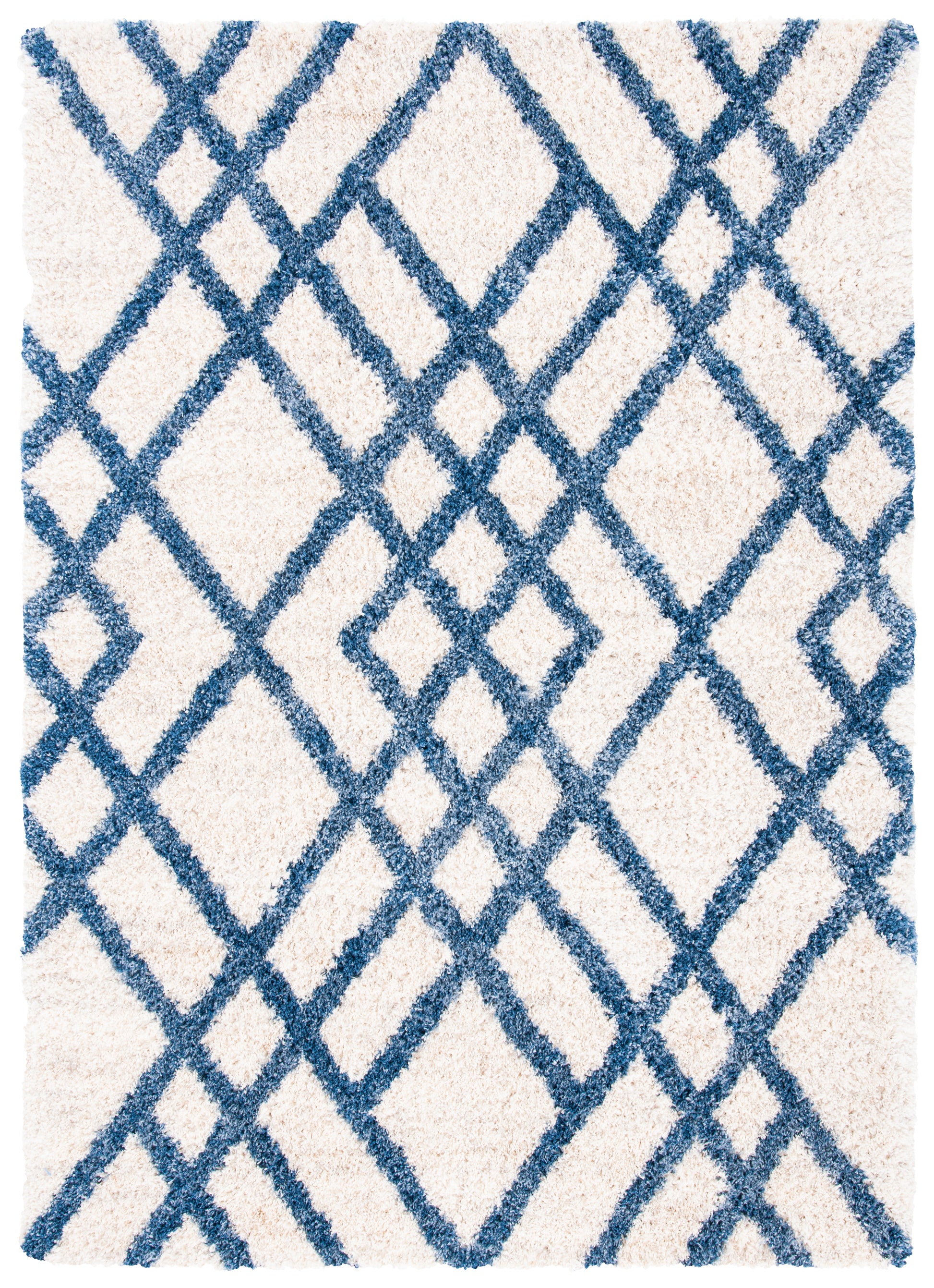 Safavieh Berber Shag Ber214B Ivory/Blue Area Rug