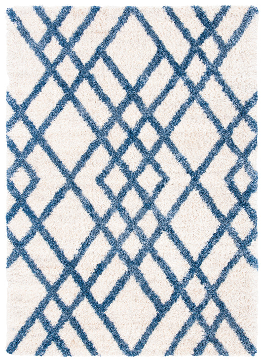 Safavieh Berber Shag Ber214B Ivory/Blue Area Rug