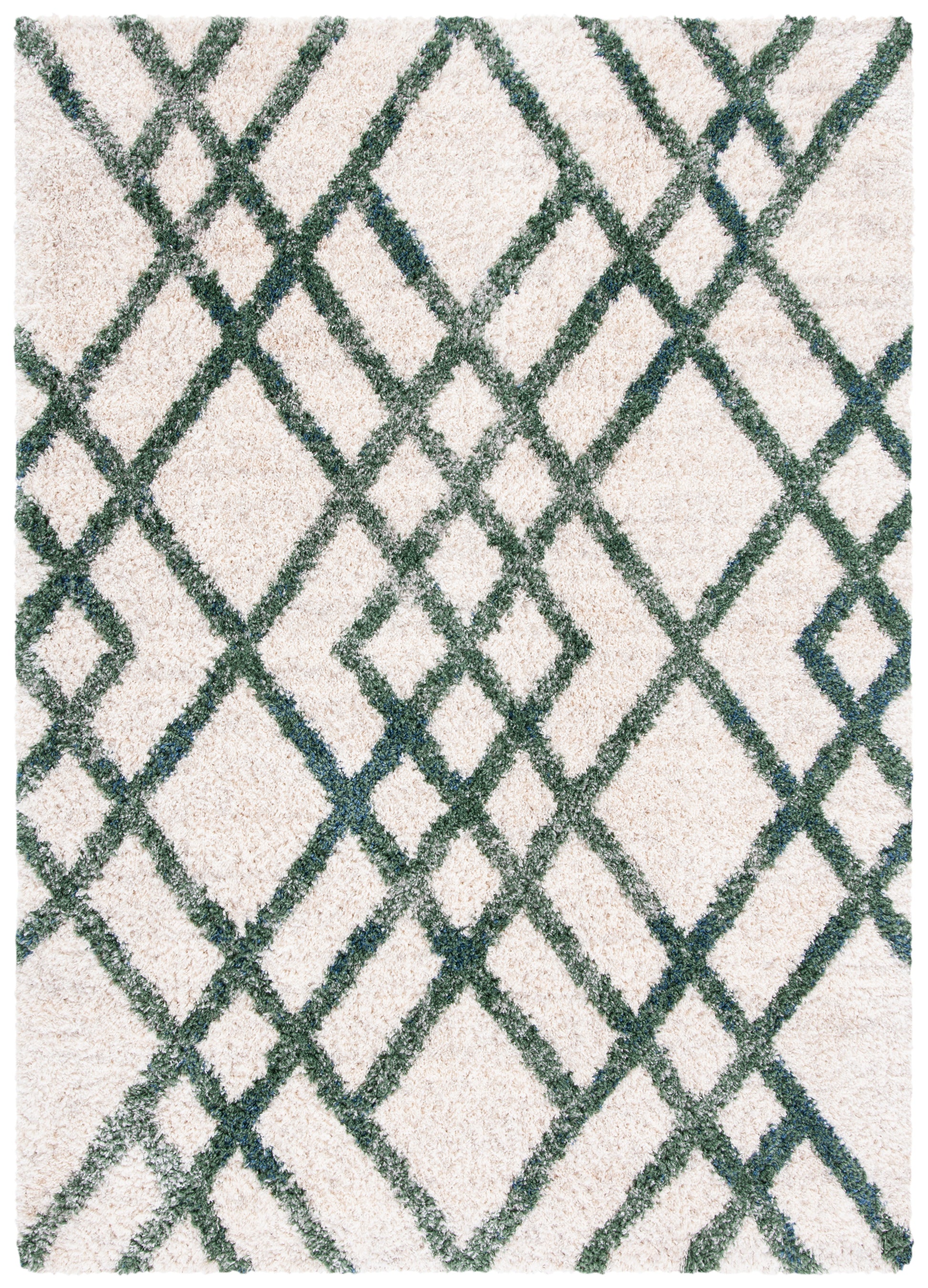 Safavieh Berber Shag Ber214C Ivory/Green Area Rug