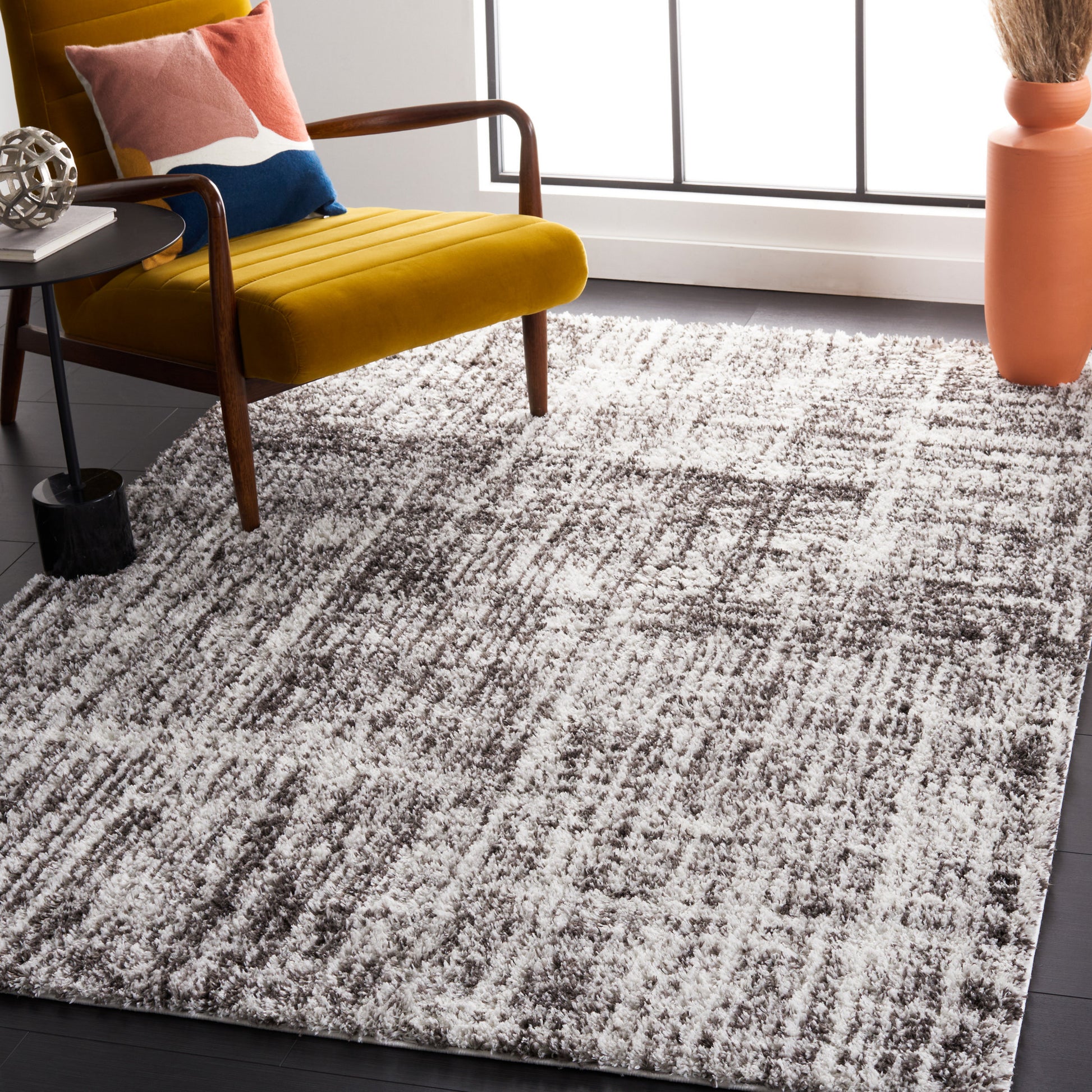 Safavieh Berber Shag Ber569F Grey/Dark Grey Area Rug