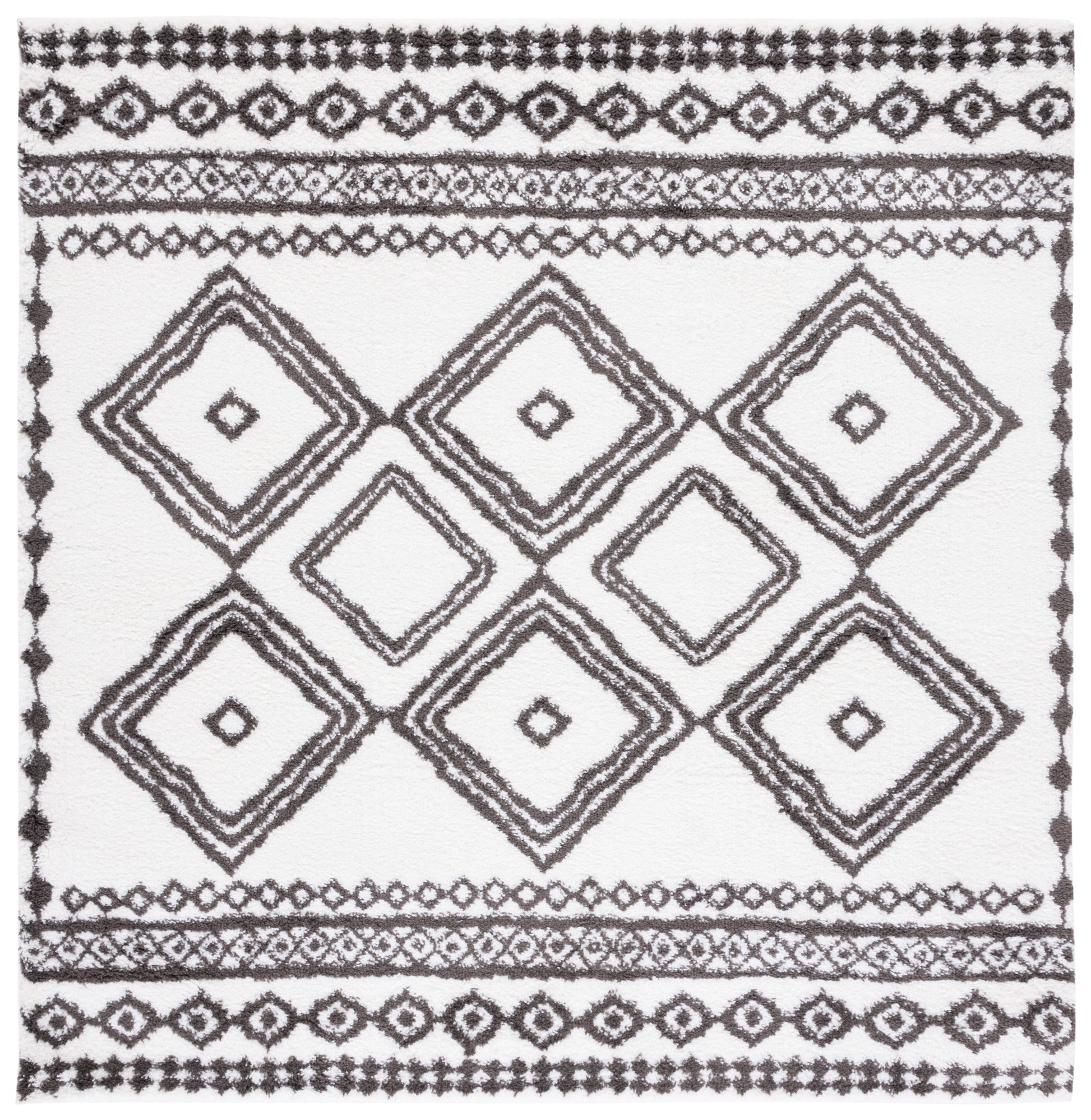 Safavieh Berber Shag Ber591A Ivory/Dark Grey Area Rug