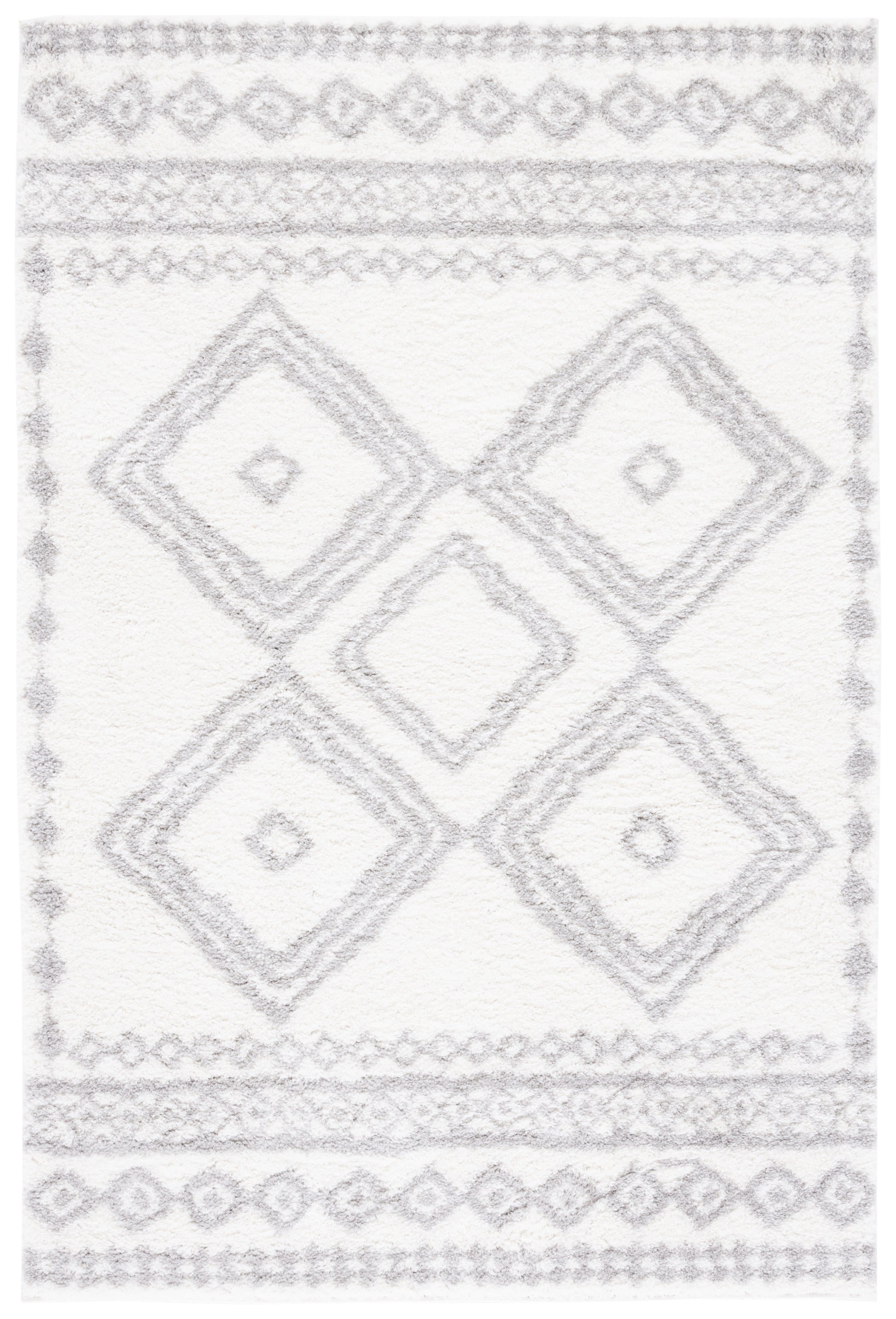 Safavieh Berber Shag Ber591B Ivory/Grey Area Rug