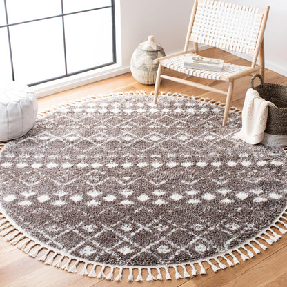 Safavieh Berber Fringe Shag Bfg516T Brown/Ivory Area Rug