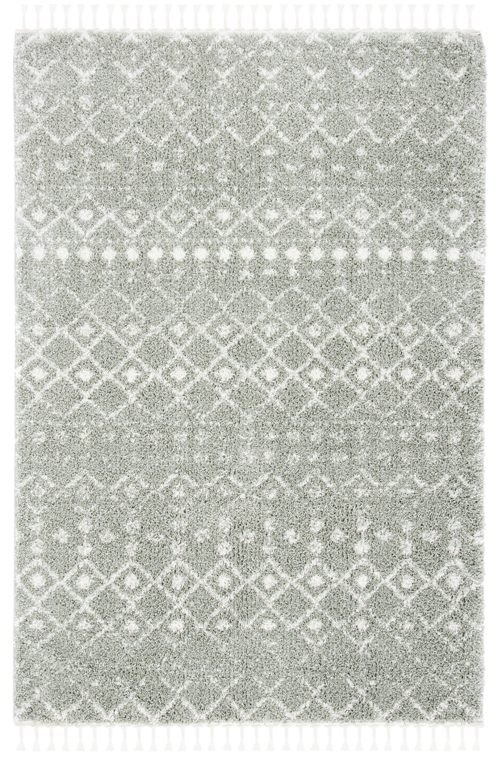 Safavieh Berber Fringe Shag Bfg516W Sage/Ivory Area Rug