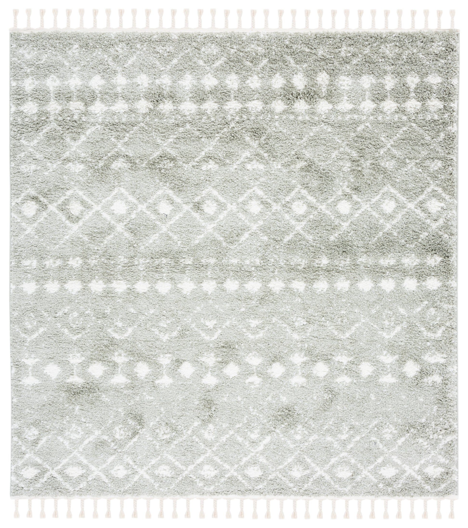 Safavieh Berber Fringe Shag Bfg516W Sage/Ivory Area Rug