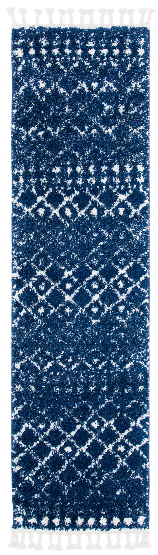 Safavieh Berber Fringe Shag Bfg519N Dark Blue/Ivory Area Rug