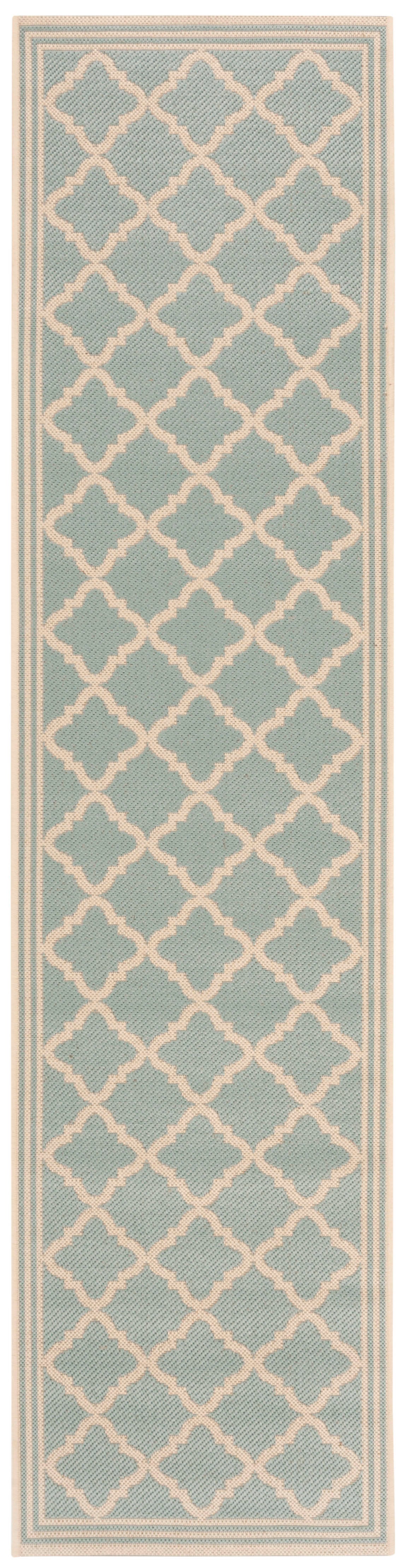 Safavieh Beach House Bhs121K Aqua/Cream Area Rug