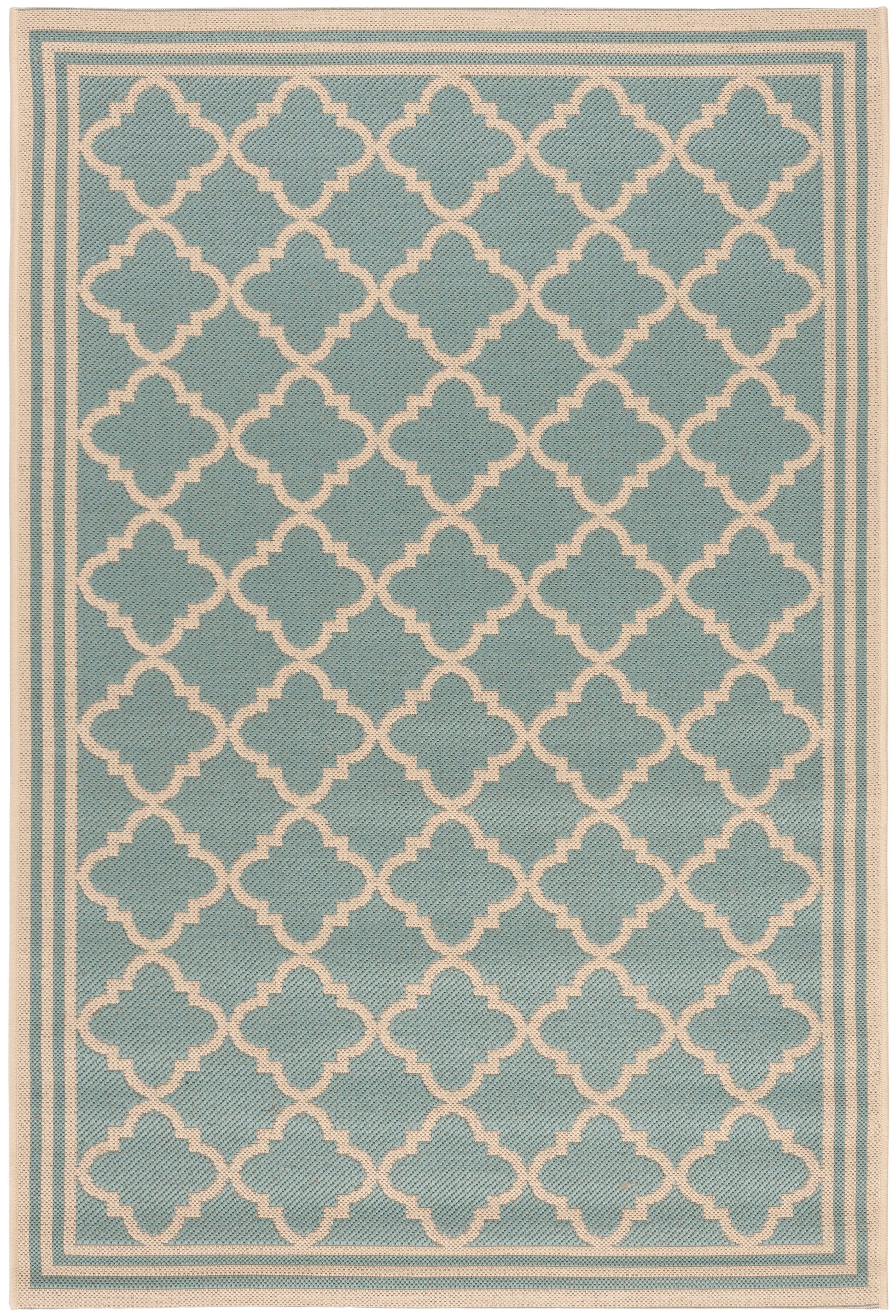 Safavieh Beach House Bhs121K Aqua/Cream Area Rug