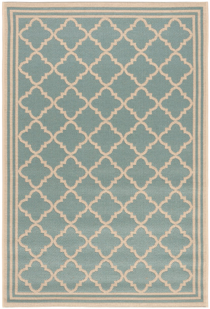 Safavieh Beach House Bhs121K Aqua/Cream Area Rug