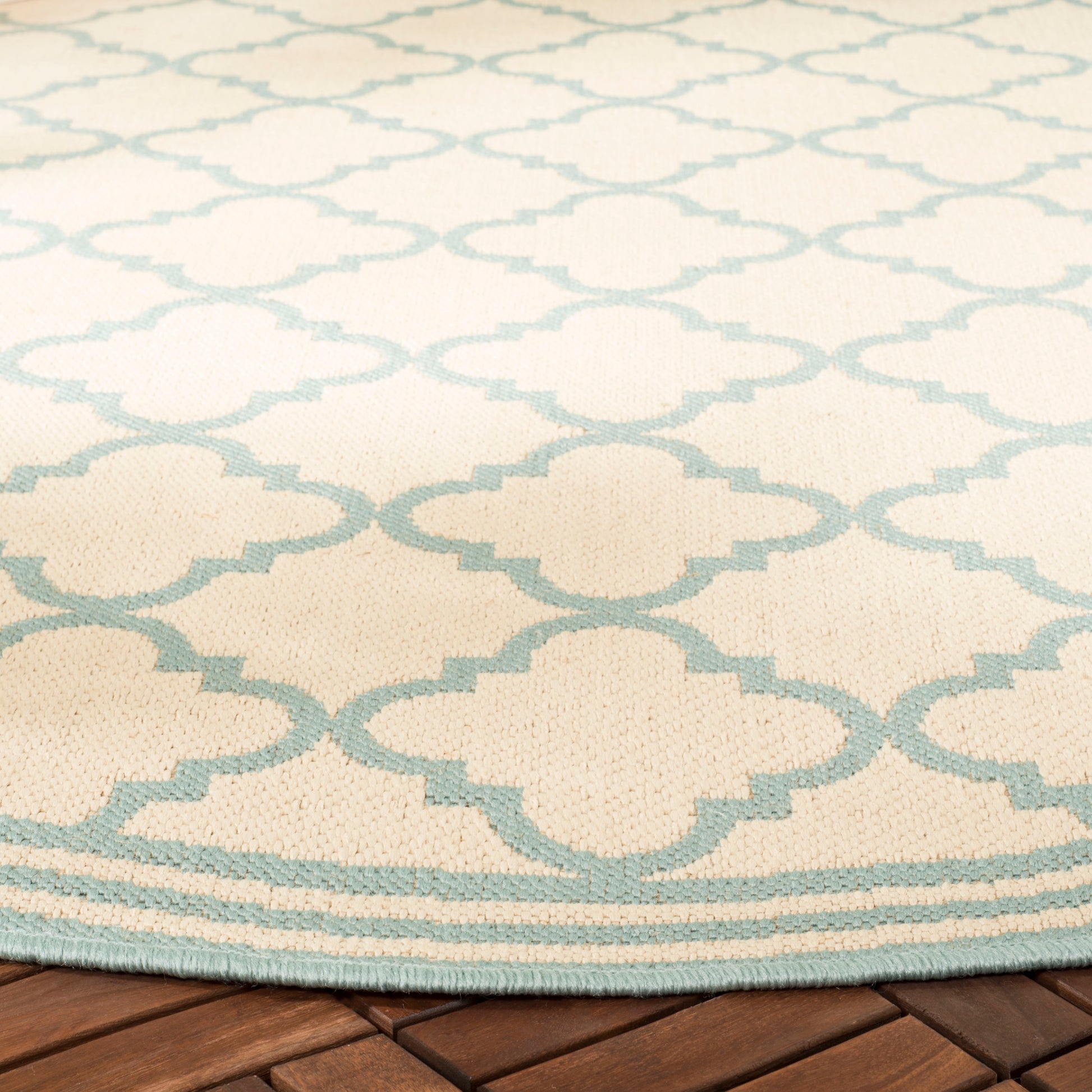 Safavieh Beach House Bhs121L Cream/Aqua Area Rug