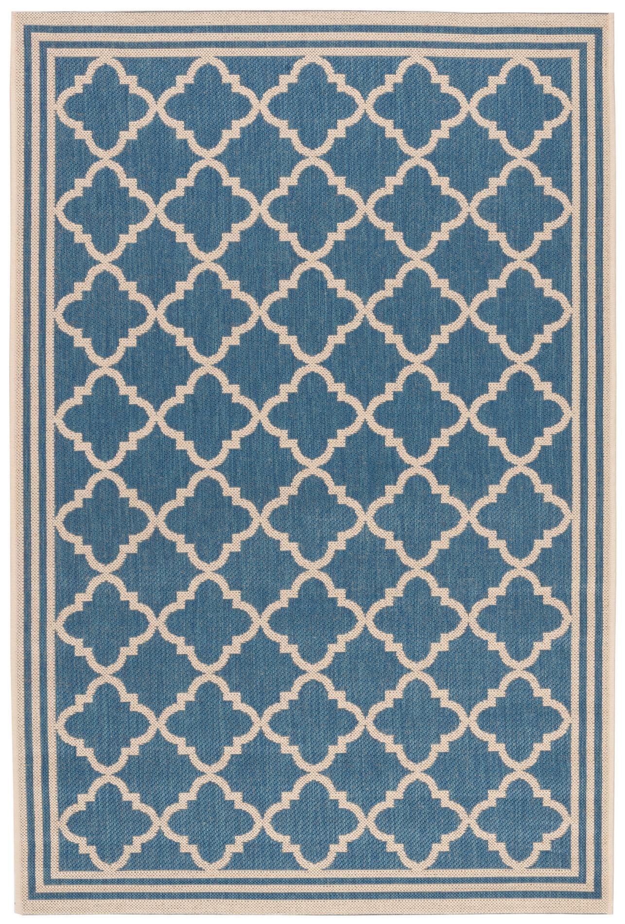 Safavieh Beach House Bhs121M Blue/Creme Area Rug