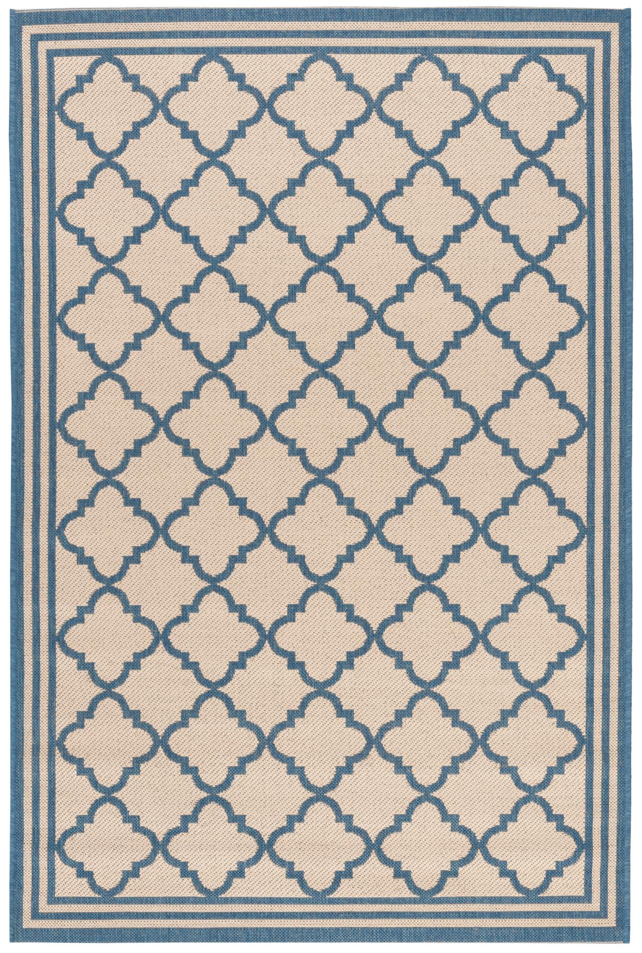 Safavieh Beach House Bhs121N Cream/Blue Area Rug