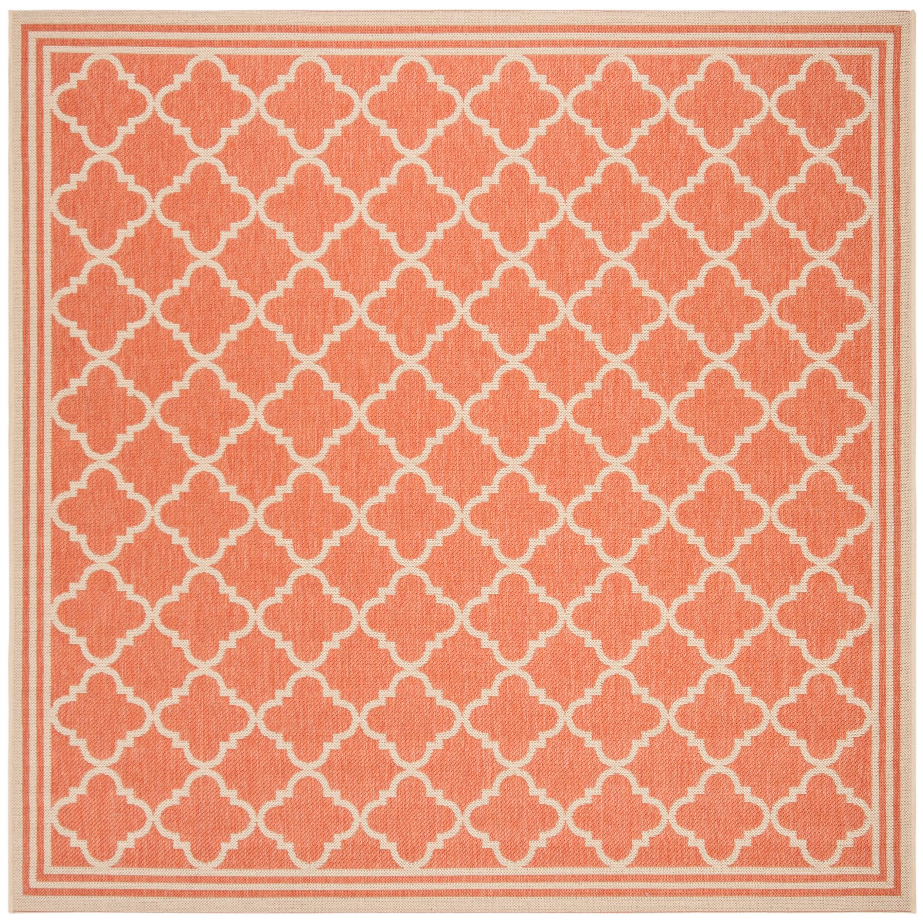 Safavieh Beach House Bhs121P Rust/Creme Area Rug