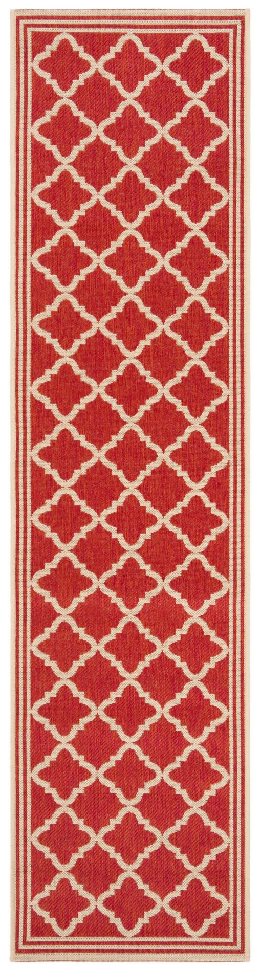 Safavieh Beach House Bhs121Q Red/Creme Area Rug