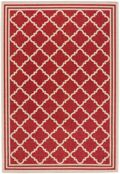 Safavieh Beach House Bhs121Q Red/Creme Area Rug