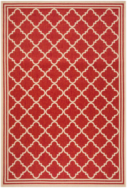 Safavieh Beach House Bhs121Q Red/Creme Area Rug