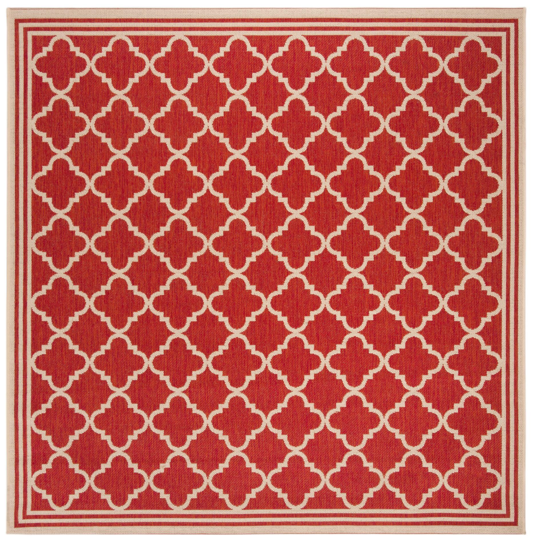 Safavieh Beach House Bhs121Q Red/Creme Area Rug