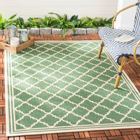 Safavieh Beach House Bhs121Y Green/Creme Area Rug