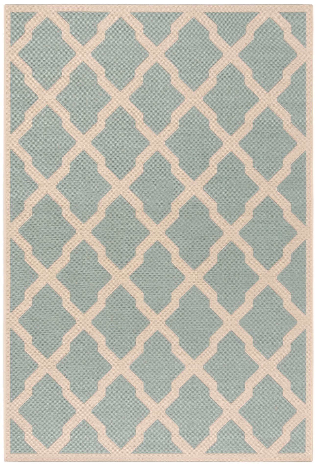 Safavieh Beach House Bhs122K Aqua/Cream Area Rug