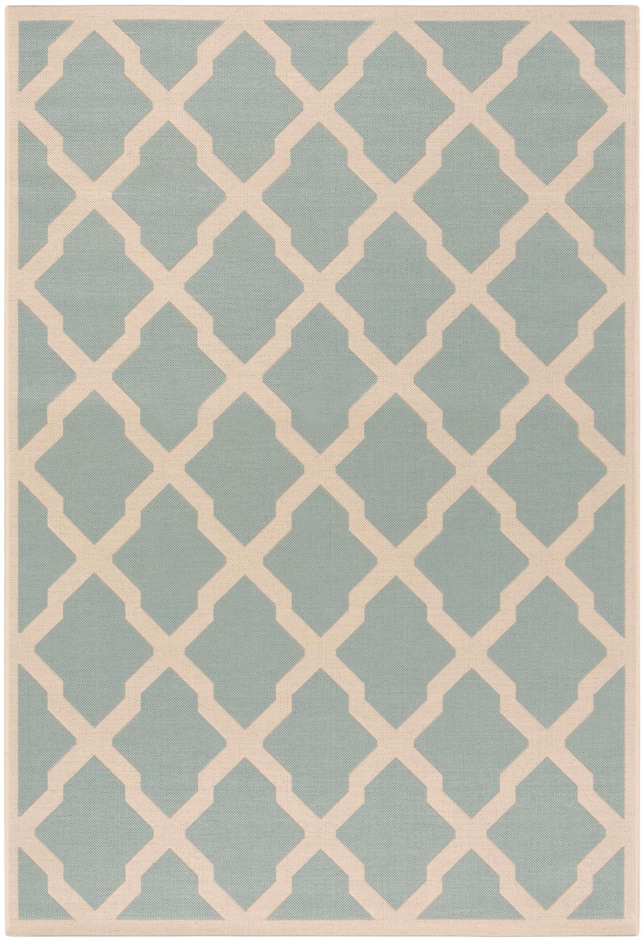 Safavieh Beach House Bhs122K Aqua/Cream Area Rug