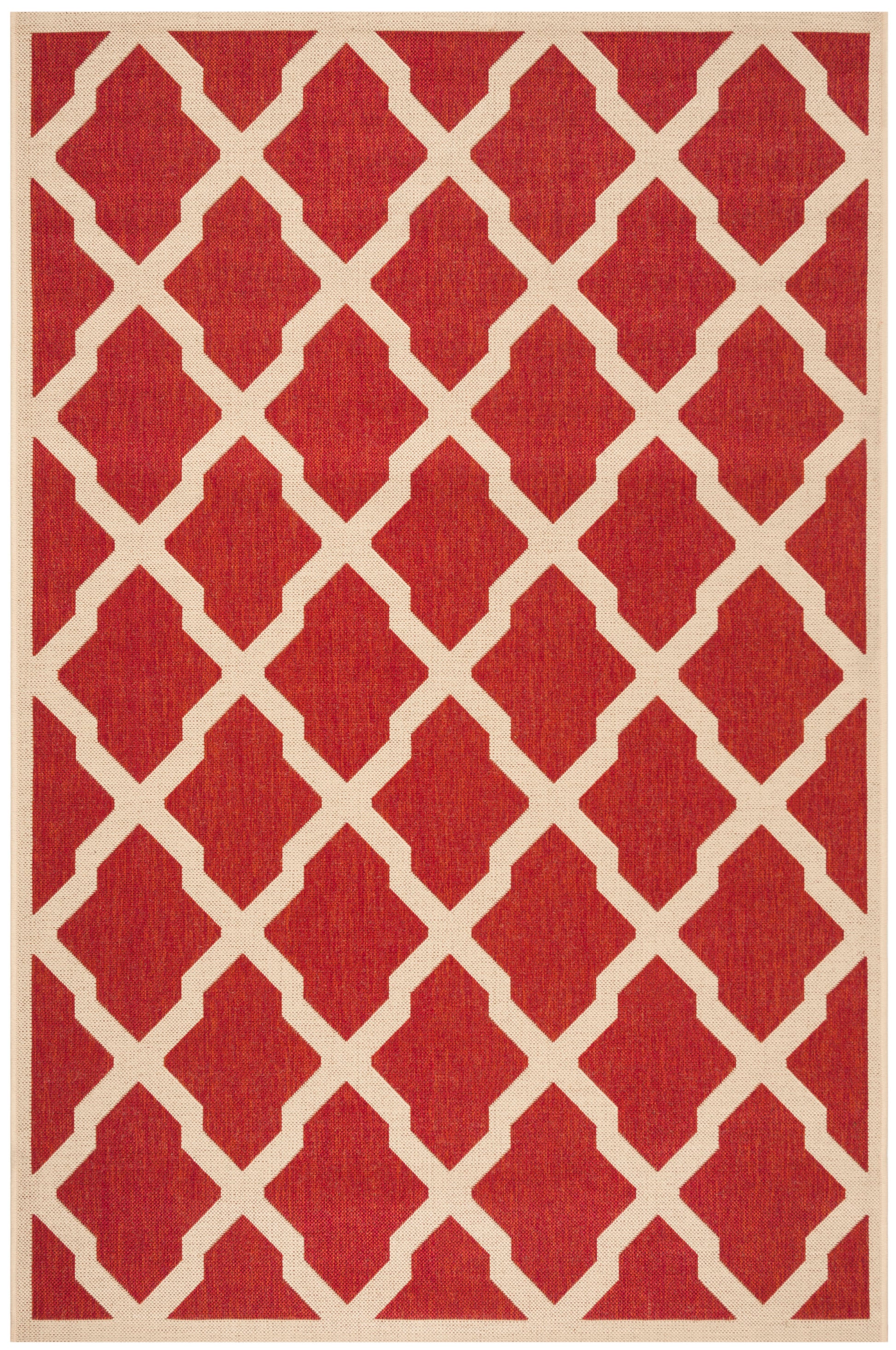 Safavieh Beach House Bhs122Q Red/Creme Area Rug