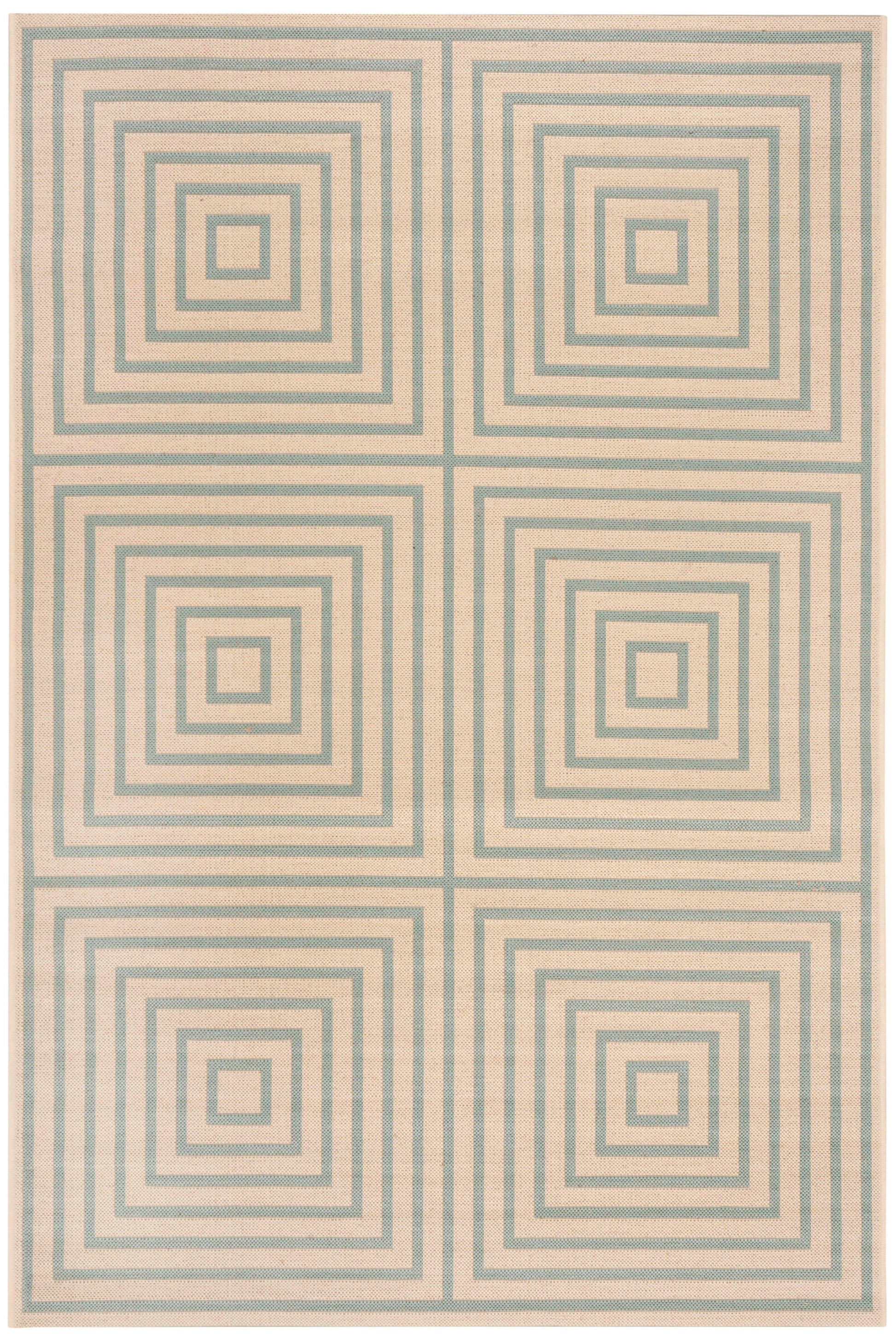 Safavieh Beach House Bhs123L Cream/Aqua Area Rug