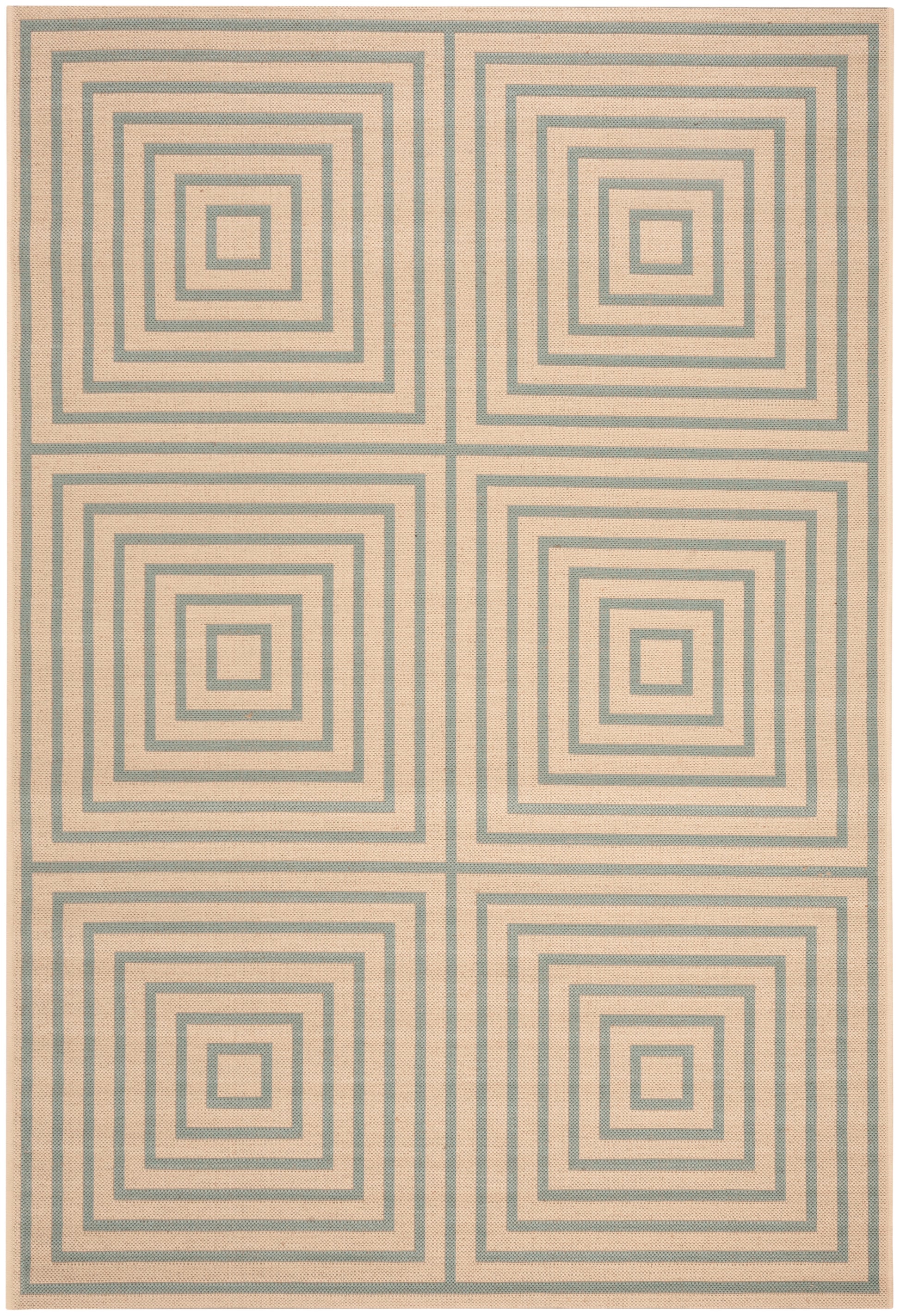 Safavieh Beach House Bhs123L Cream/Aqua Area Rug