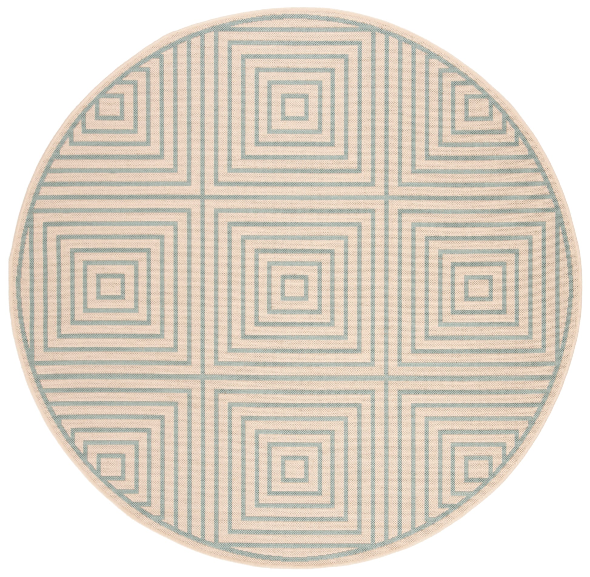 Safavieh Beach House Bhs123L Cream/Aqua Area Rug