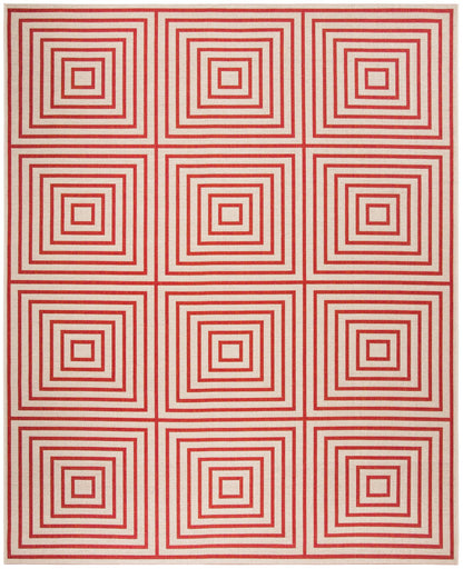 Safavieh Beach House Bhs123Q Red/Creme Area Rug